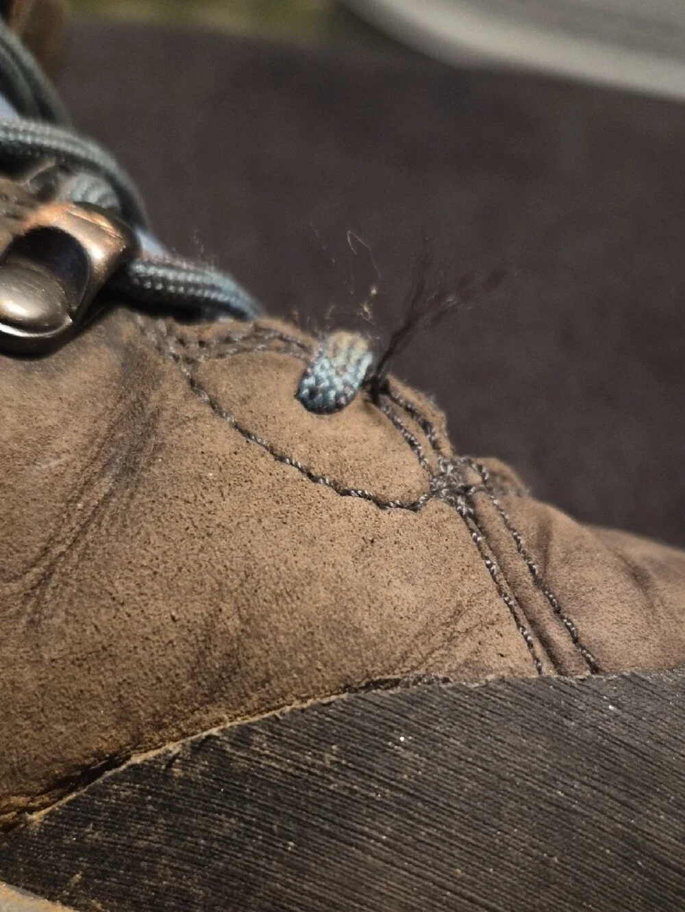KEEN Brown and Blue Men's Waterproof Hiking Boots with Gray Laces